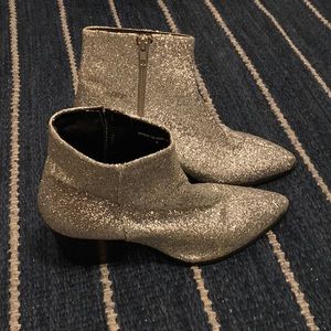 ASOS Glitter Silver Heeled Fun Sparkle Boots Sz 9